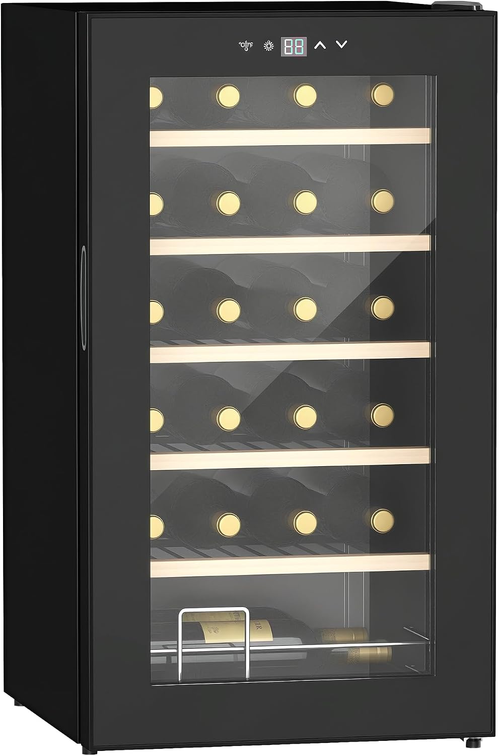 HOMCOM Weinkühlschrank, 65 L, Schwarz, Kompressor 24 Flaschen 5-20°C