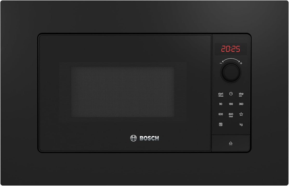 Bosch Mikrowelle, 38 x 60 cm, 20 L, 800 W, Schwarz/Silber, BFL623MB4 Serie 2 Einbau-, AutoPilot 7 Programme, QuickStart