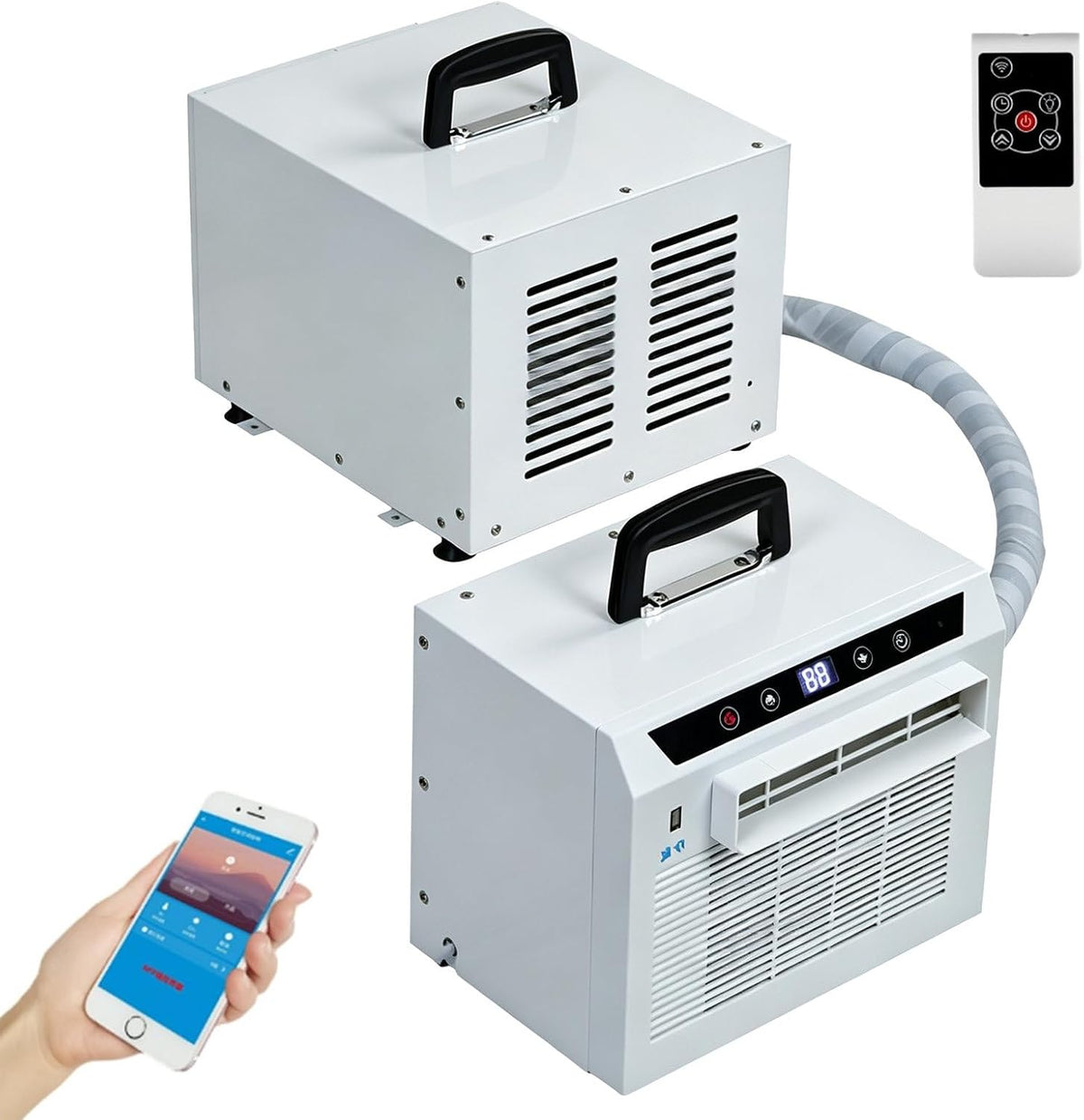 Split-Klimaanlage, 1,5 m, 1M, Weiß, 3000 BTU, Touchpanel & Fernbedienung, Keine Montage erforderlich, 24-Stunden-Timer