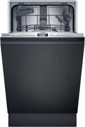 Siemens Geschirrspüler, 10 Maßgedecke, 44 dB, 45 cm, Silber, SR63EX25KE iQ300 Vollintegrierter, 6 Programme, varioSpeed Plus & autoOpen dry
