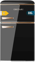 Cecotec Kühlschrank, 89,3 cm, 48,7 cm, 86 L, Schwarz, Kleiner 2-türiger - Retro Bolero CoolMarket 2D Origin 86, Energieklasse E
