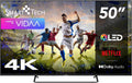 Fernseher, 50 Zoll, Schwarz, Smart TV, Smart Tech 50QV02K QLED VIDAA Smart TV 4K UHD Auflösung