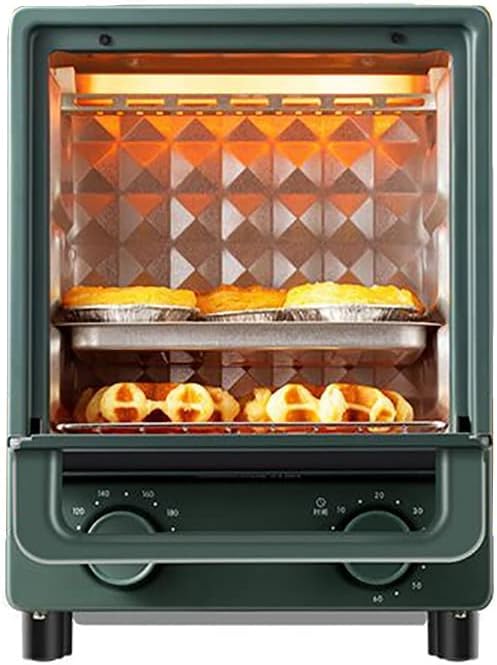 12 Backofen, Schwarz/Silber, Liter-Elektro und Grill, Doppelglastür, herausnehmbare Krümelschublade, mit 60-Minuten-Timer