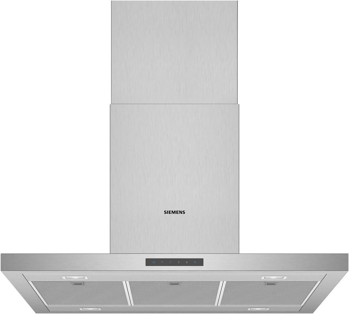 Siemens Dunstabzugshaube, Silber, LF97BBM50 Inselhaube - Ab- und Umluft-Betrieb, 90er Breite, Edelstahl