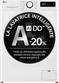 LG Waschmaschine, 13 kg, Weiß, AI DD F4R3013NSWB mit Frontlader, Serie R3, Klasse A-20%, 1400 Umdrehungen, AIWash