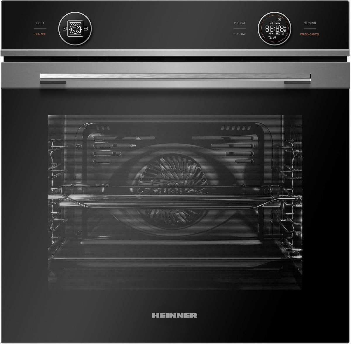 Einbaubackofen Backofen, 72 L, Silber, HBO-M7210GCDRC-GIX, Energieklasse A+, 10 Funktionen, Touch-Display, digitaler Timer