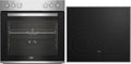 Beko Kochfeld, Schwarz/Silber, BBUE12020X Einbau-Herd-Set, Multifunktionsofen mit 6 Heizarten und Glaskeramik