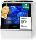 Heinrich´s Tischgeschirrspüler, 950 W, 5 L, Weiß, tragbarer Mini Geschirrspüler, Spülmaschine, mit Wassertank, mit oder ohne Wasseranschluss nutzbar