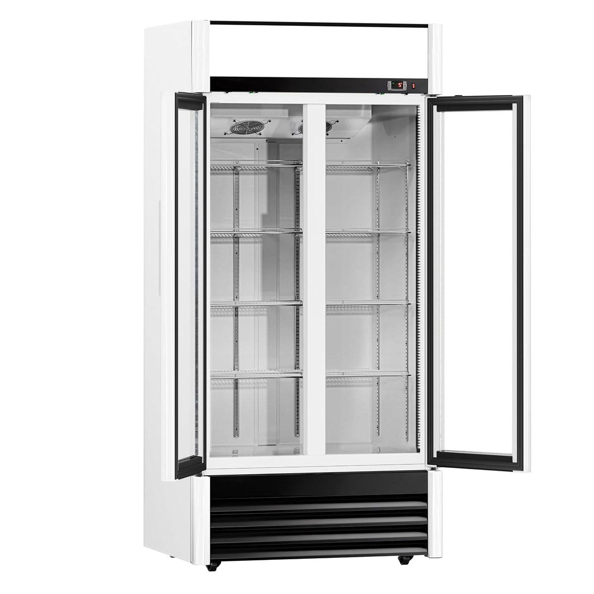 GGM Getränkekühlschrank, 630 L, Weiß, Gastro mit 2 Glastüren