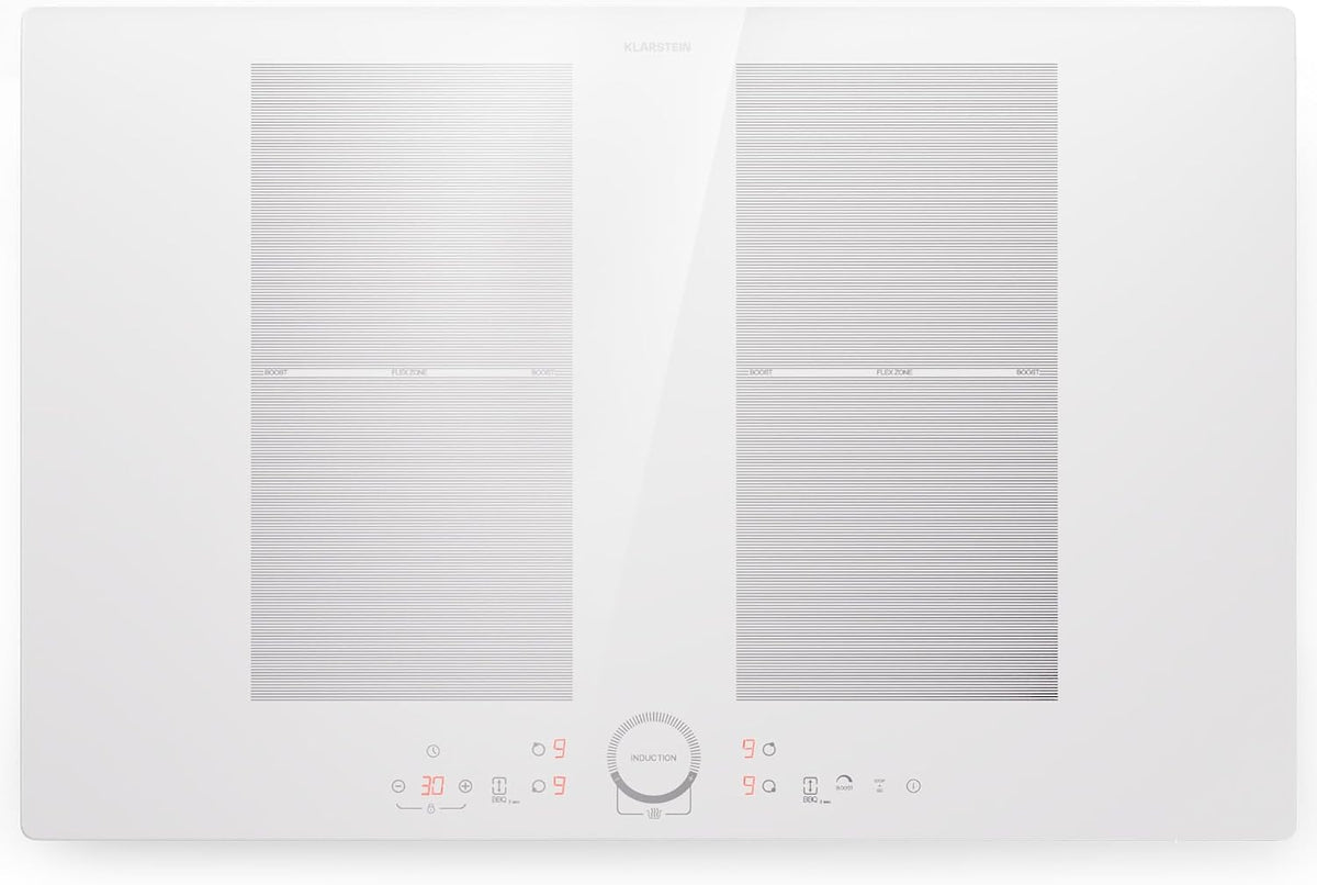 Klarstein Kochfeld, Schwarz, Induktions 4 Platten, Einbau-Induktions mit 4 er, 7000 Watt Induktion mit Touch-Bedienfeld & Timer