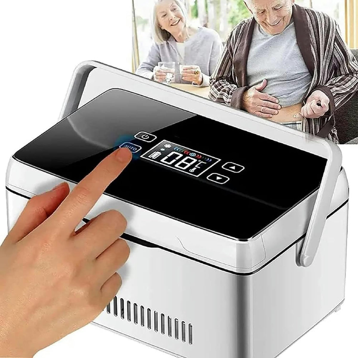 Insulinkühlschrank, Weiß, Mini-Medizin Konstanter Temperatur, Digitale LCD-Anzeige, 0~18° C Steuerung, 10-Minuten Schnelle Abkühlung
