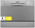 COMFEE Tischgeschirrspüler, 47 dB, Silber, Compact CDWMT0602ESD-EU Geschirrspüler Mini Geschirrspüler, 6 Programme