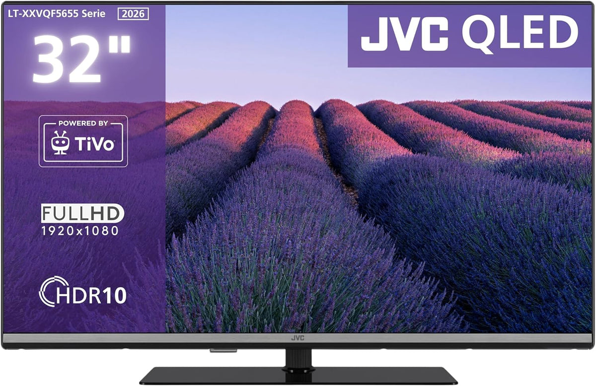 JVC Fernseher, 32 Zoll, Schwarz, Smart TV, LT-32VQF5655 QLED Smart TV Full HD Auflösung und HDR