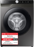 Samsung Waschmaschine, 8 kg, Silber/Schwarz, 1400 U/min, Ecobubble, Automatische Waschmittel- und Weichspülerdosierung