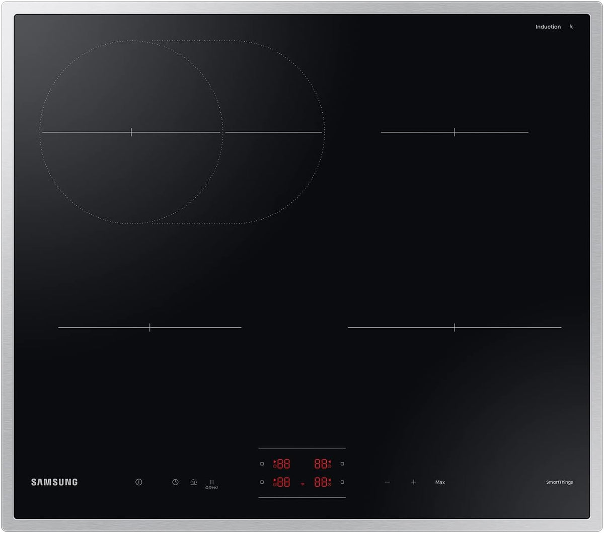Samsung Kochfeld, 60 cm, Schwarz, Autarkes Induktions (NZ64B4015HK/U1), Glaskeramik, Wide Induction, SmartThings Cooking