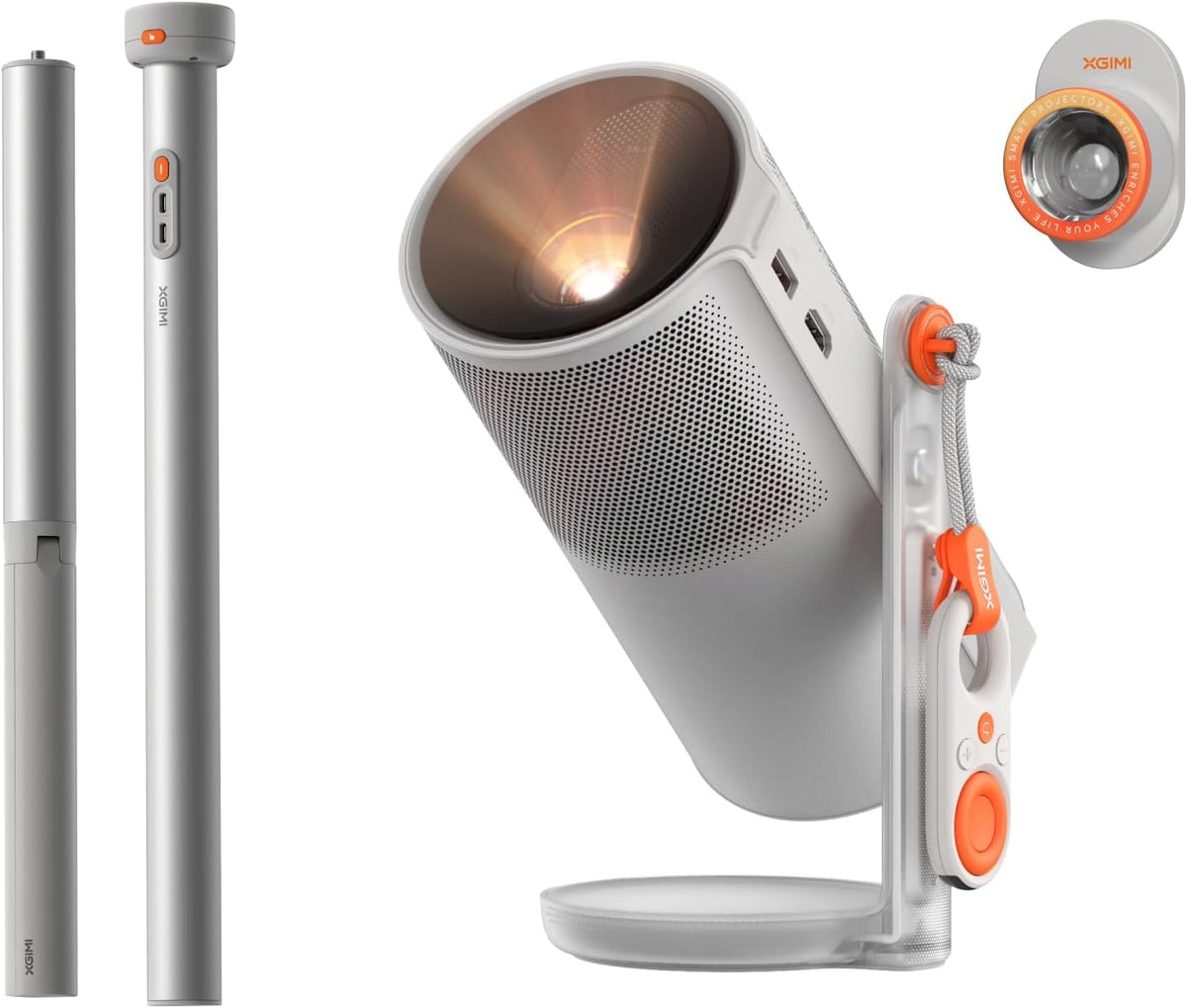 XGIMI Beamer, Mehrfarbig, MoGo 4 Outdoor Set mit PowerBase-Ständer, 5h Laufzeit