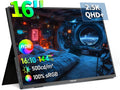 16 Laptop, 16 Zoll, Schwarz, Zoll 2.5K Tragbarer Monitor, 144 Hz 2560x 00P QHD HDR Freesync Gaming, USB-C HDMI Second External Display