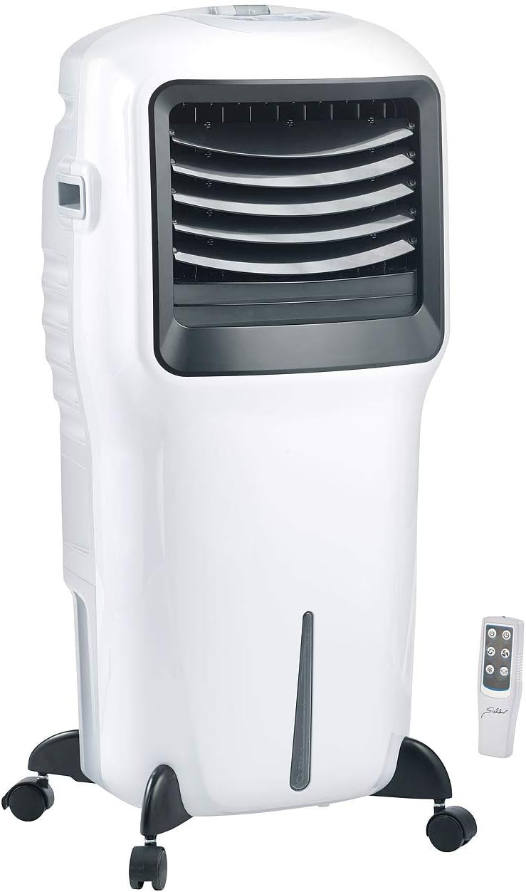 Sichler Klimaanlage, 20 l, Weiß, Haushaltsgeräte Kühllüfter Wohnung: Verdunstungs-Luftkühler, 110 Watt (Raumkühler mit Ionisator