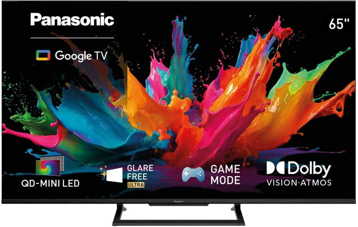 Panasonic Fernseher, Schwarz, TN-65W90C, 4K QD-Mini LED, Glare Free Ultra, Google TV