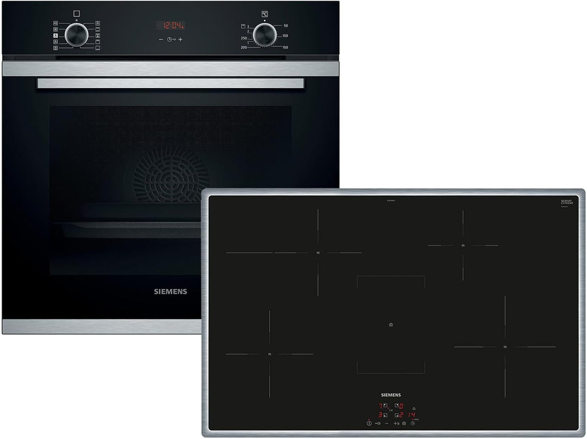 Siemens Backofen, Schwarz, EQ214ID01Z Set HR214ABS0 + Induktionskochfeld EH845BFB5E