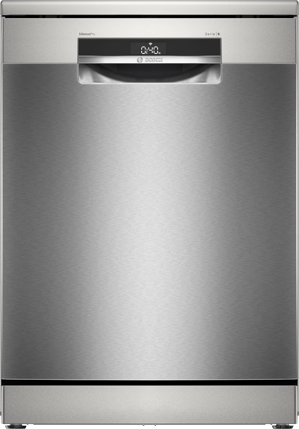 Bosch Geschirrspüler, 14 Maßgedecke, 60 cm, Silber, Serie 6, freistehend, Silver Inox, SMS6ECI11E