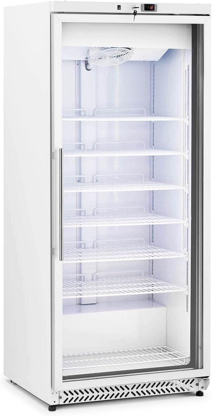 Royal Gefrierschrank, 580 L, 492 W, Weiß, Catering RCLK-F590GB Glastür Silbern Kältemittel R290