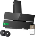 CIARRA Dunstabzugshaube, 90 cm, 650m, Schwarz, AWB9736F A+++ Umluft Kopffreie Schräghaube ³/h automatisch
