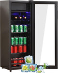 Merax Gefrierschrank, 128 L, 120 L, Weiß, Kühlschrank, Freistehend Getränkekühler mit -Kühlschrank + 8 L-, Superleise für Restaurant