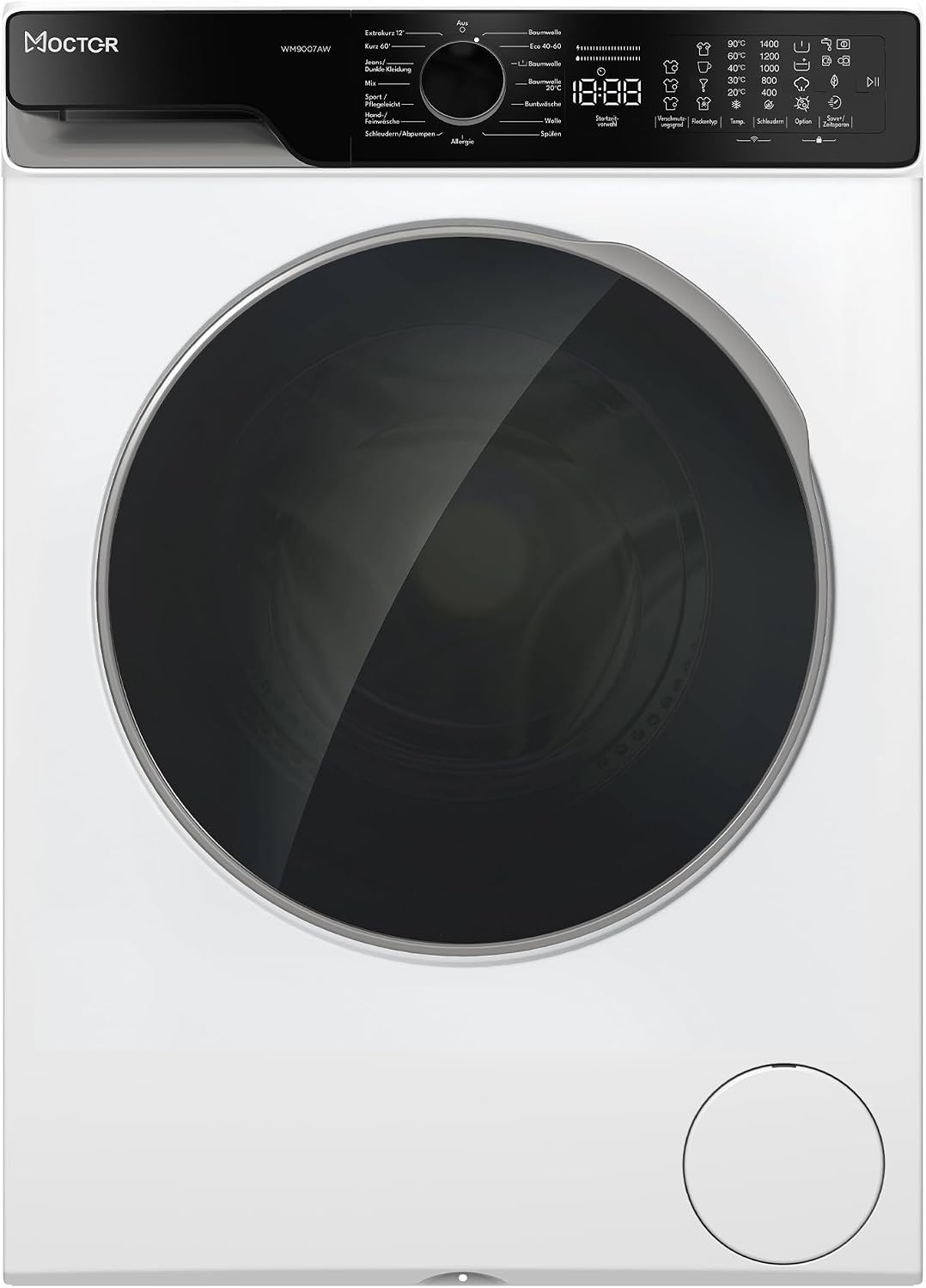 Waschmaschine, 7 kg, Weiß, WM9007AW, Smarte Bedienung mit WI-FI, Moctor App, Dampfunktion, Aquastop