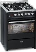 Gurari Gasherd, 60 cm, 60 L, 4 Kw, Schwarz, mit Elektrobackofen GCH E 610 BL • Standherd in • Herd