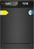 Cecotec Geschirrspüler, 60 cm, 1900 W, Schwarz, Kompakte Spülmaschine Bolero Aguazero 6320 Dark D, 15 Gedecke, 8 Programme