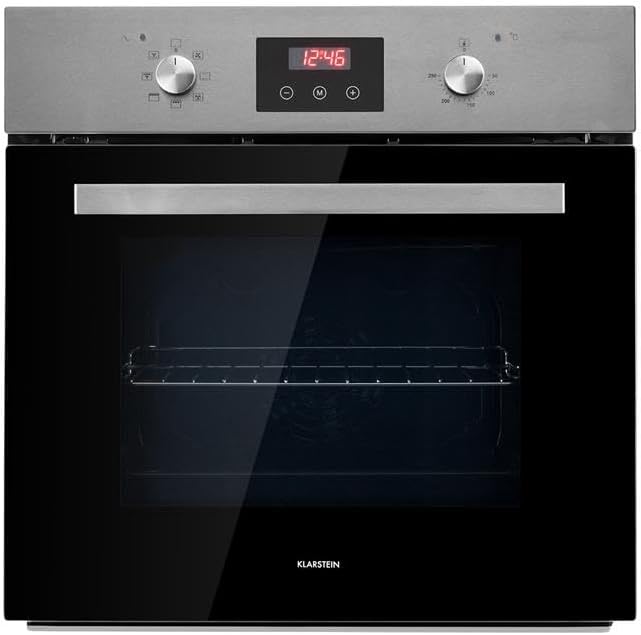 Klarstein Backofen, 68 Liter, 59,5 cm, Schwarz, Kalahari Einbau - Elektro, Volumen, Energieeffizienzklasse A, Temperaturbereich: 50-250 °C
