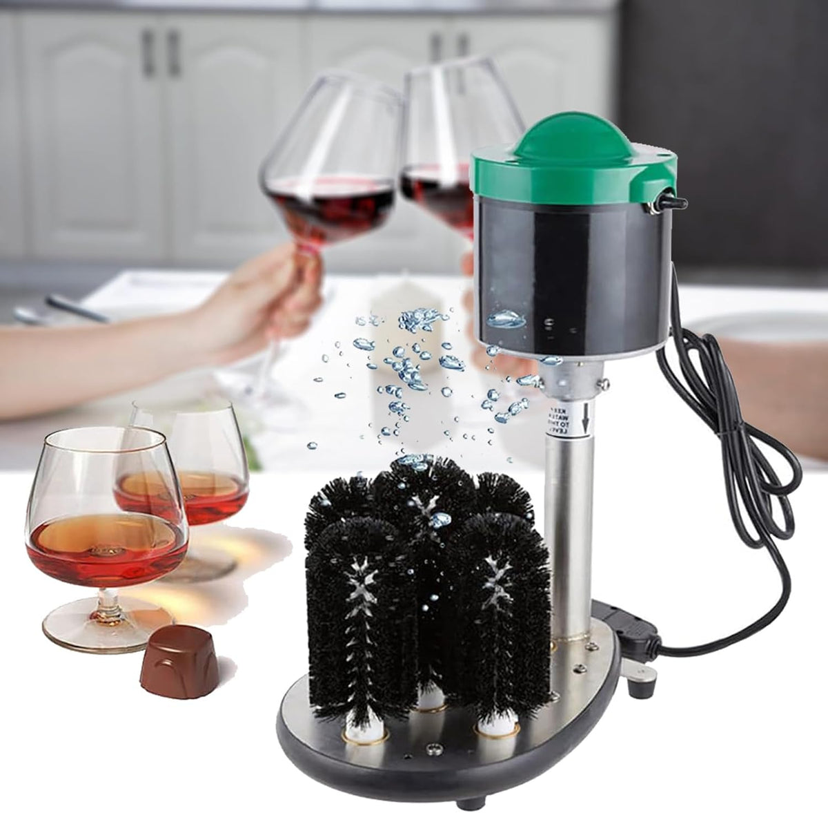 Automatische Gläserreinigungsmaschine, 7,5 cm, 240 W, Edelstahl, Transparent
