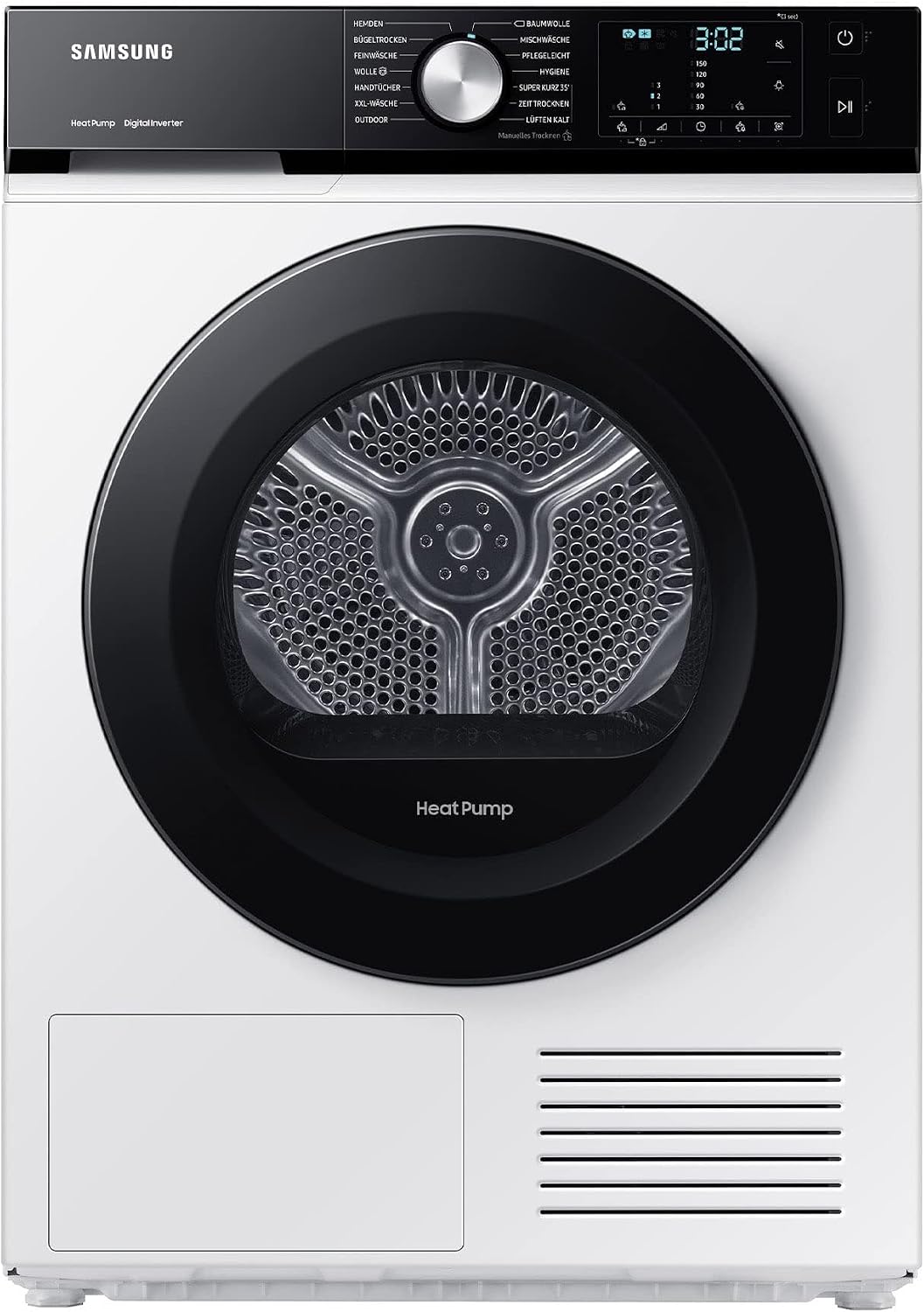 Samsung Wärmepumpentrockner, 8 kg, Weiß, DV8GBBA225AE/EG Bespoke, Hygiene+, 2-in-1 Komfortfilter, Super Kurz 35'