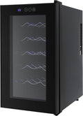 18 Weinkühlschrank, 46 L / 10,12 gal, Kaltwalzblech, Kunststoff, Gehärtetes Glas, Eisen, Schwarz