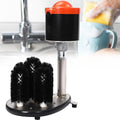 Gewerbliche Gläserreinigungsmaschine, 1/3 PS, Edelstahl 304, Transparent, elektrische Gläserspülmaschine mit 5 Topfbürsten