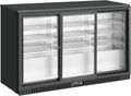METRO Kühlschrank, 308 L, Schwarz, Professional GBC3103 Glastür-, Verzinktes Blech/Aluminium/Glas, 3 türig, 9 verstellbare Einlegeböden