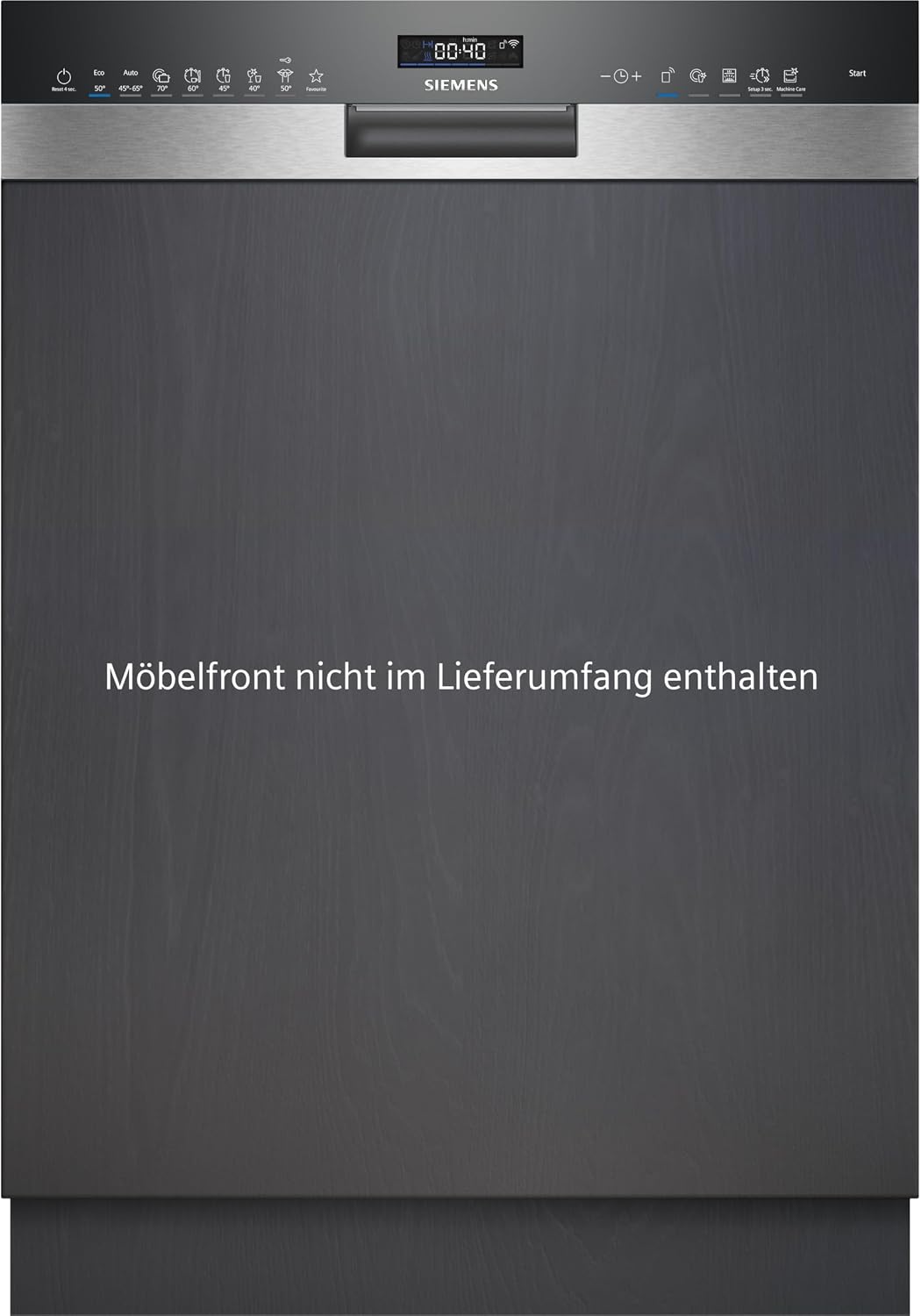 Siemens Geschirrspüler, Silber, SN55ZS49CE iQ500 Teilintegrierter, 75 kWh, 14 MGD, Zeolith Trocknung, Smart Home kompatibel via Home Connect