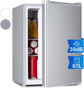 Klarstein Mini-Kühlschrank, 67 Liter, Weiß, Retro mit Gefrierfach, Getränkekühlschrank Klein & Kompakt, Kleiner mit Herausnehmbaren Ablagen
