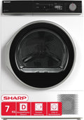 SHARP Wärmepumpentrockner, 7 kg, Weiß, KD-NHA7S6GW1D-DE (, EEK D), (15 Trockenprogramme, 20 Min. Kurzprogramm, Edelstahltrommel mit LED-Beleuchtung)