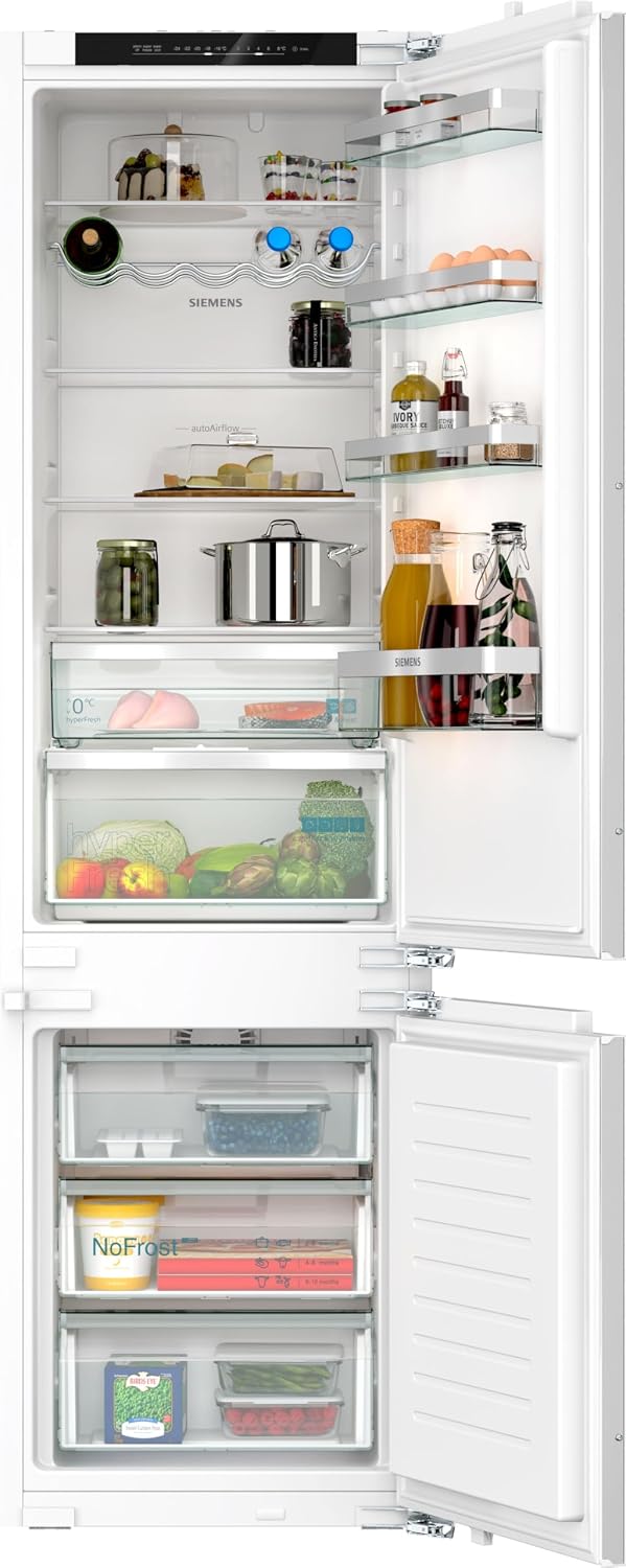 Siemens Kühl-Gefrierkombination, 194 x 56 cm, 215 L, 75 L, Weiß, KI96NVFD0 iQ300, XL-Einbau-Kühl-Gefrier-Kombination
