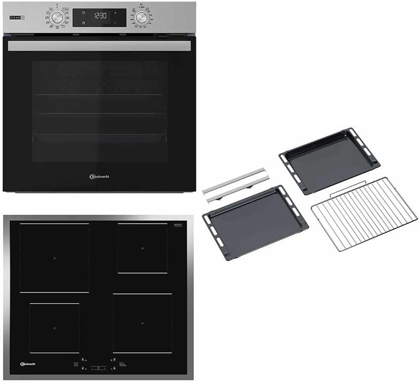 Bauknecht Backofen, 60 cm, Silber, BAKO 466 Steam IND Einbau -Kochfeld Kombination/Heißluft