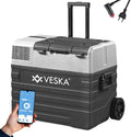 Kompressor Gefriertruhe, 230 V, 24 V, 52 L, Anthrazit, Kühlbox elektrisch, mit APP-Steuerung, USB-Anschluss, Räder