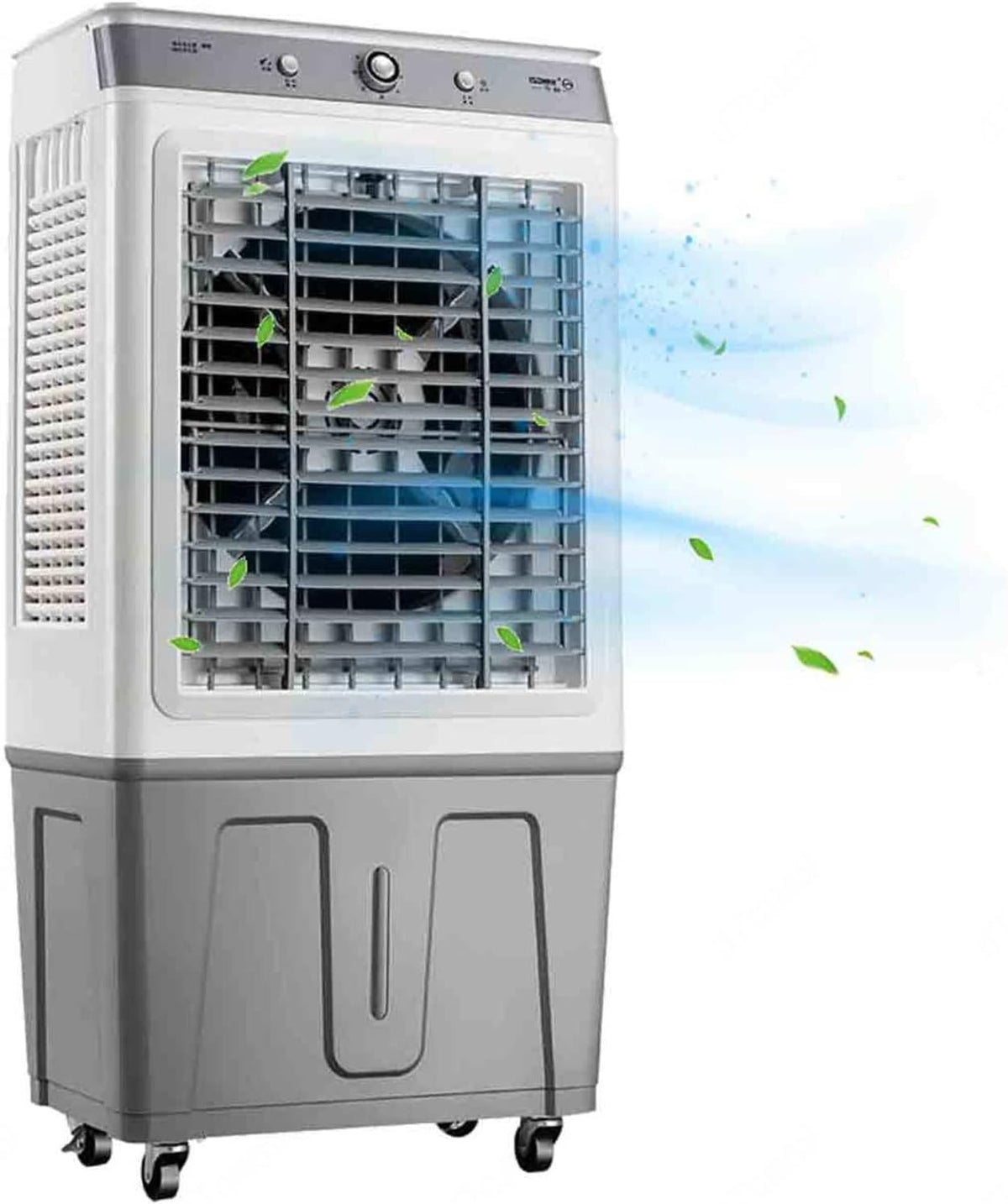 Kleine Klimaanlage, ca. 65 dB, 200 W, 35 L, ABS, Weiß, für Zimmer, 3-in-1, 3 Geschwindigkeiten, Wasserkühlung Klimagerät Smart 120° Schwenk