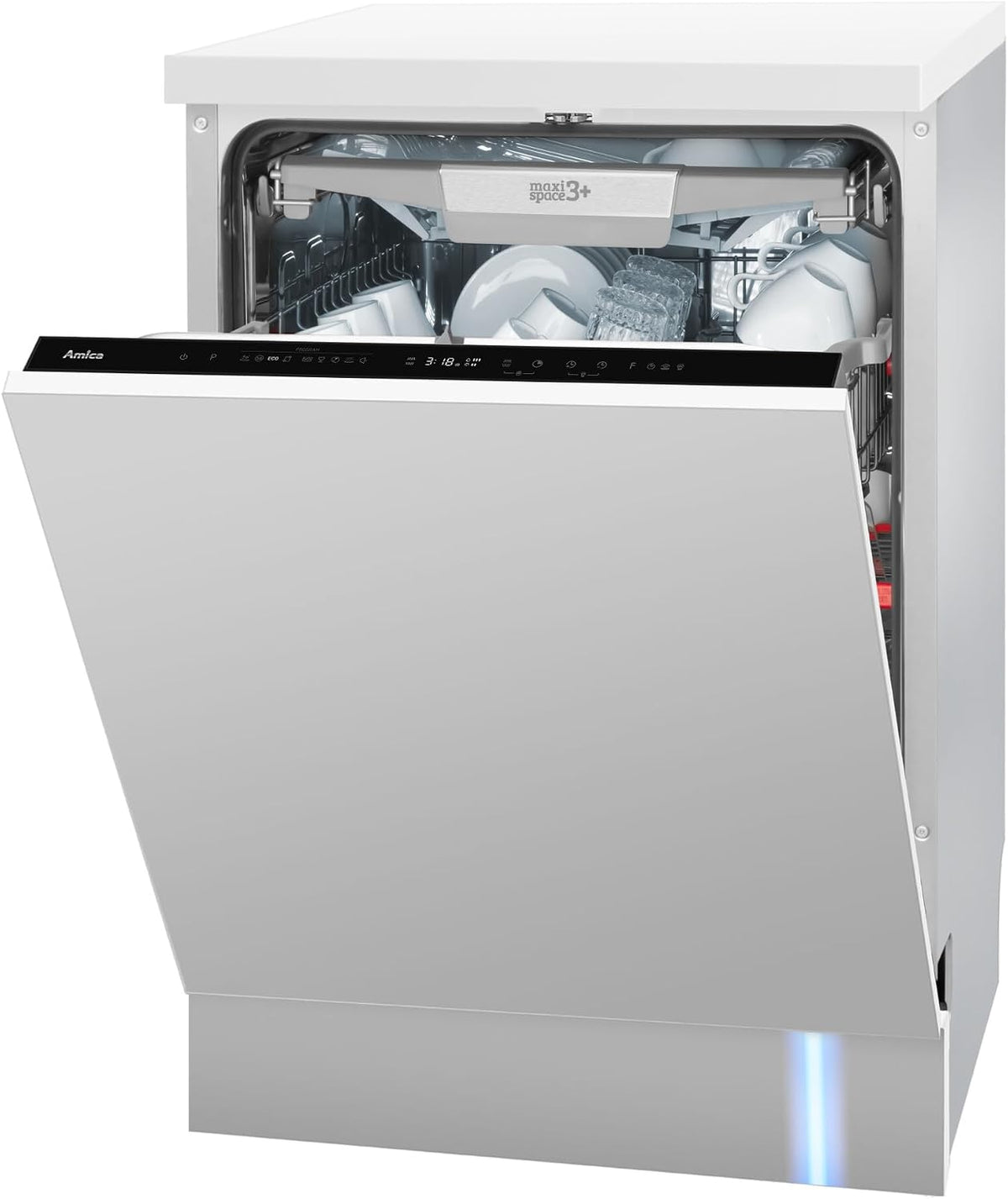 Amica Geschirrspüler, 60 cm, Silber, Einbau 14 Maßgedecke SteamPowerPro EGSPV 590 900