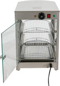Wohnzimmerschrank Warmhaltevitrine, 50 L/13.21gal, 0.8KW, 201 Edelstahl, gehärtetes Glas, Grau