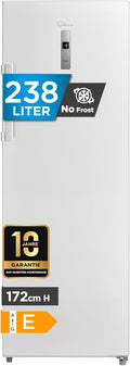 Midea Gefrierschrank, 238 L, Weiß, 2-in-1 & Kühlschrank, Umschaltbar, Freistehend