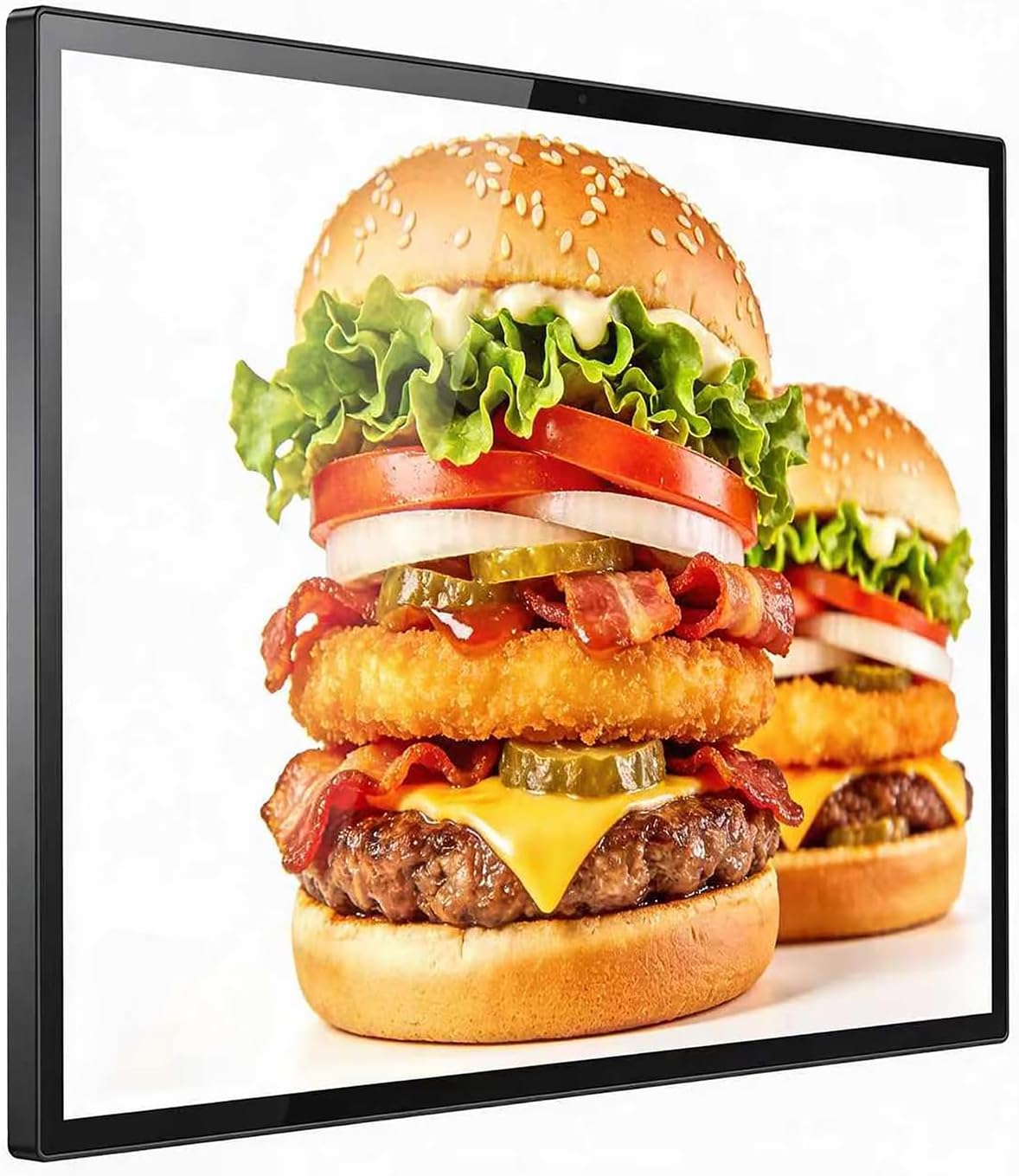 Digital-Signage-Display, Rahmen aus Aluminiumlegierung, Schwarz, Werbedisplay, Wandmontiertes Digitales Menüboard für Restaurants
