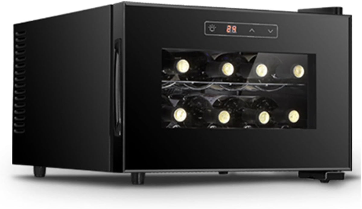 Weinkühlschrank, 70 W, Schwarz, Für 8 Flaschen, Thermostatisch Geregelt (8, 18 °C), Unabhängiger, Kompakter Mini
