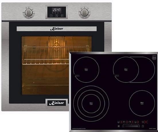 Kaiser Backofen, 60 cm, 79 L, Schwarz, Set EH 6323 + KCT 6715 Einbau Elektro Selbstreinigend